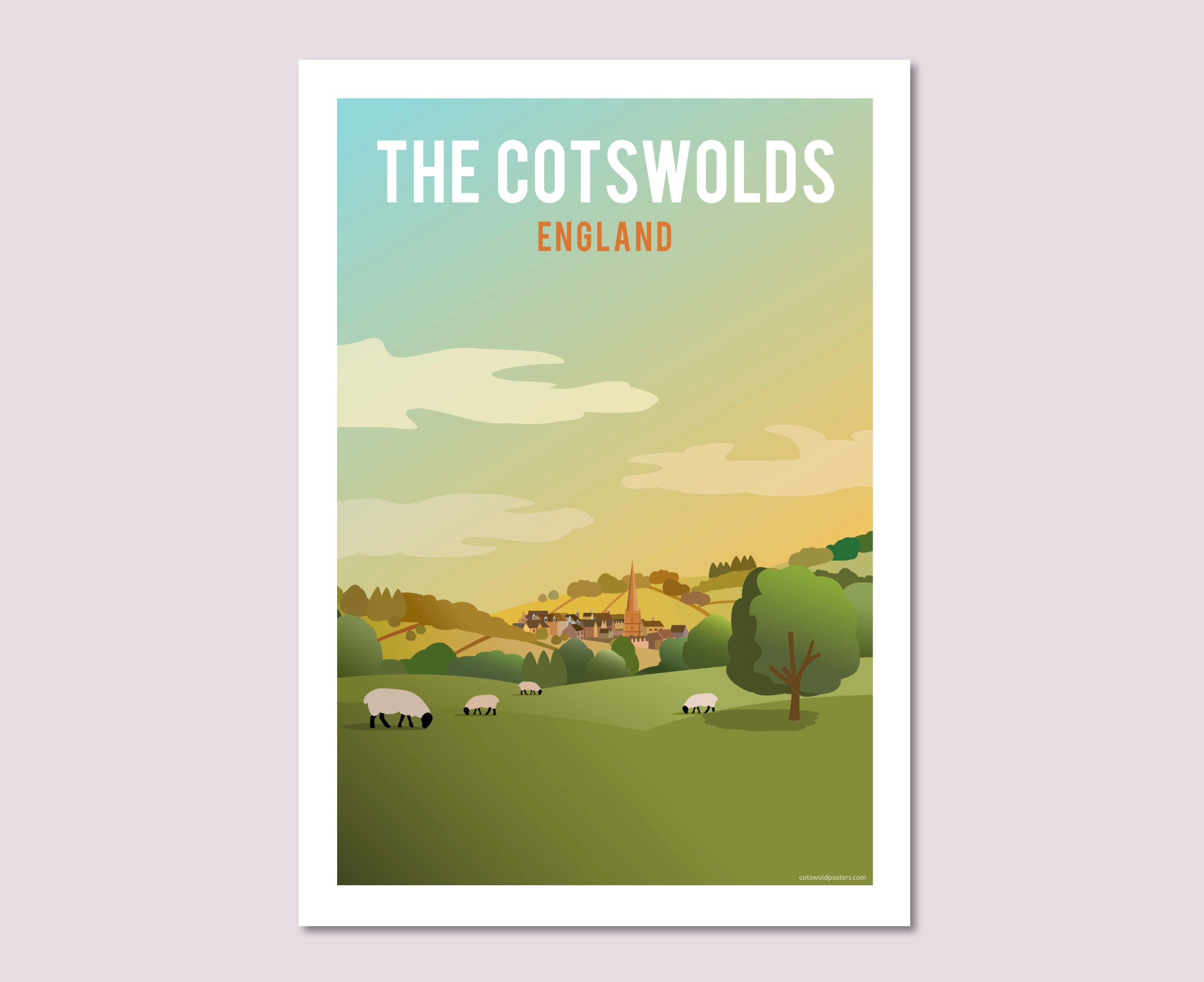 The Cotswolds Poster / Cotswold Print / Gloucestershire Etsy