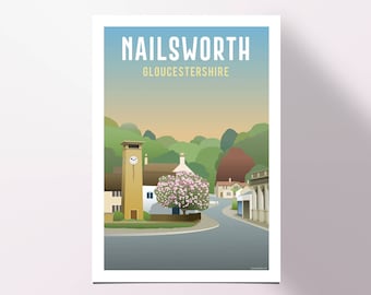 Nailsworth Poster Print / Stroud Gloucestershire Cotswold Art / Home Decor Travel Gift