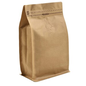 Kraft Paper Coffee Bag with Valve: Foil Lined, Pull-Tab Zipper (100 pcs)