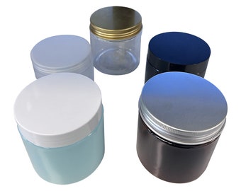 250g/250ml PET Plastic Cosmetic Jar with Lid (100 units) (D71mm x H85mm). Perfect for Skincare, Creams, Salves, and Handmade Products.