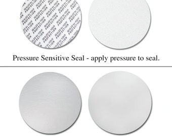 65mm Seals for PET Jars: Pressure Sensitive & Induction Foil (300 pcs). Ensure Freshness for Cosmetics, Foods, and Handmade Products.