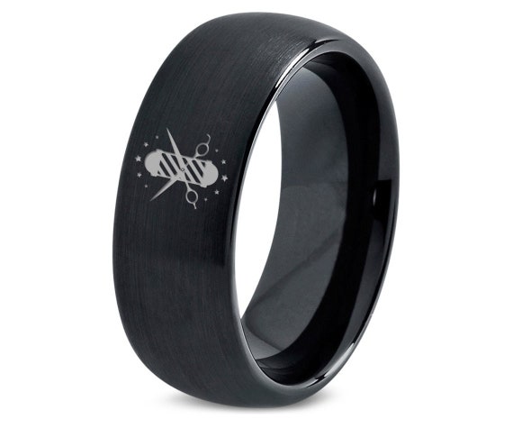 Fashion Month 19mm Wide Matte Black Stainless Steel Ring - Unisex Band, Size 9, 316L Hypoallergenic Steel - View #12