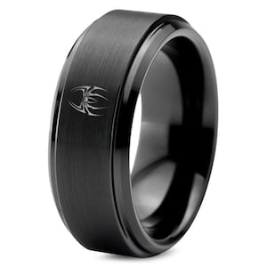 Engraved Spider Ring, Tungsten Promise Ring Band, Wedding Band His and Hers, Gifts For Dad and Mom, Gifts For Boyfriend, Gift For Men