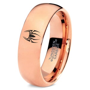 Spider Ring, Halloween Ring, Rose Gold Tungsten Ring, Men&#39;s Wedding Ring, Engagement Rings For Women, Gifts For Him Unique, Gift For Her
