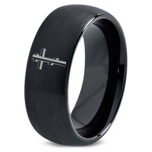 Eastern Orthodox Ring - Male Wedding Band Black - Black Tungsten Ring  - Gifts For Him - Personalized Gifts - Christmas Gift For Women