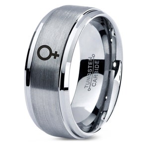 Weibliche Venus Symbol Ring, feministische Ring, Silber Trauringe, Damen Wolfram Ring, Bands für feminine, Versprechen Ring für sie, Geschenke