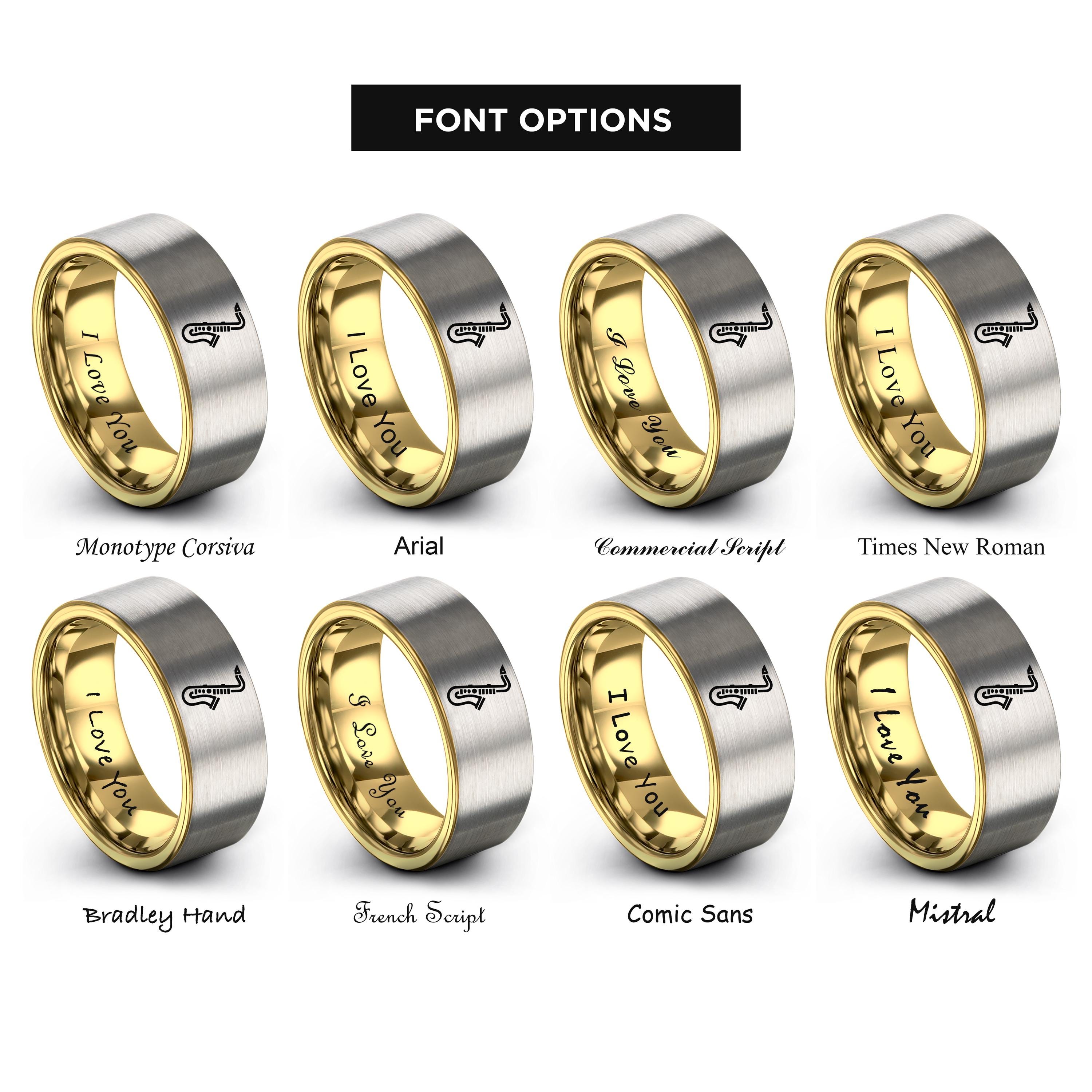 Saxophone Ring - Gift for Jazz Musician - Gold Silver Tungsten