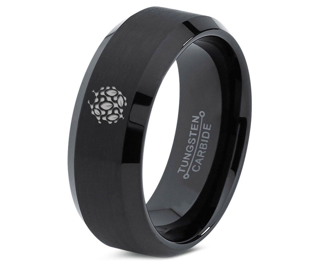Neuron Cell Biotech Molekül Ring Schwarze Eheringe Für Männer Wolfram ...
