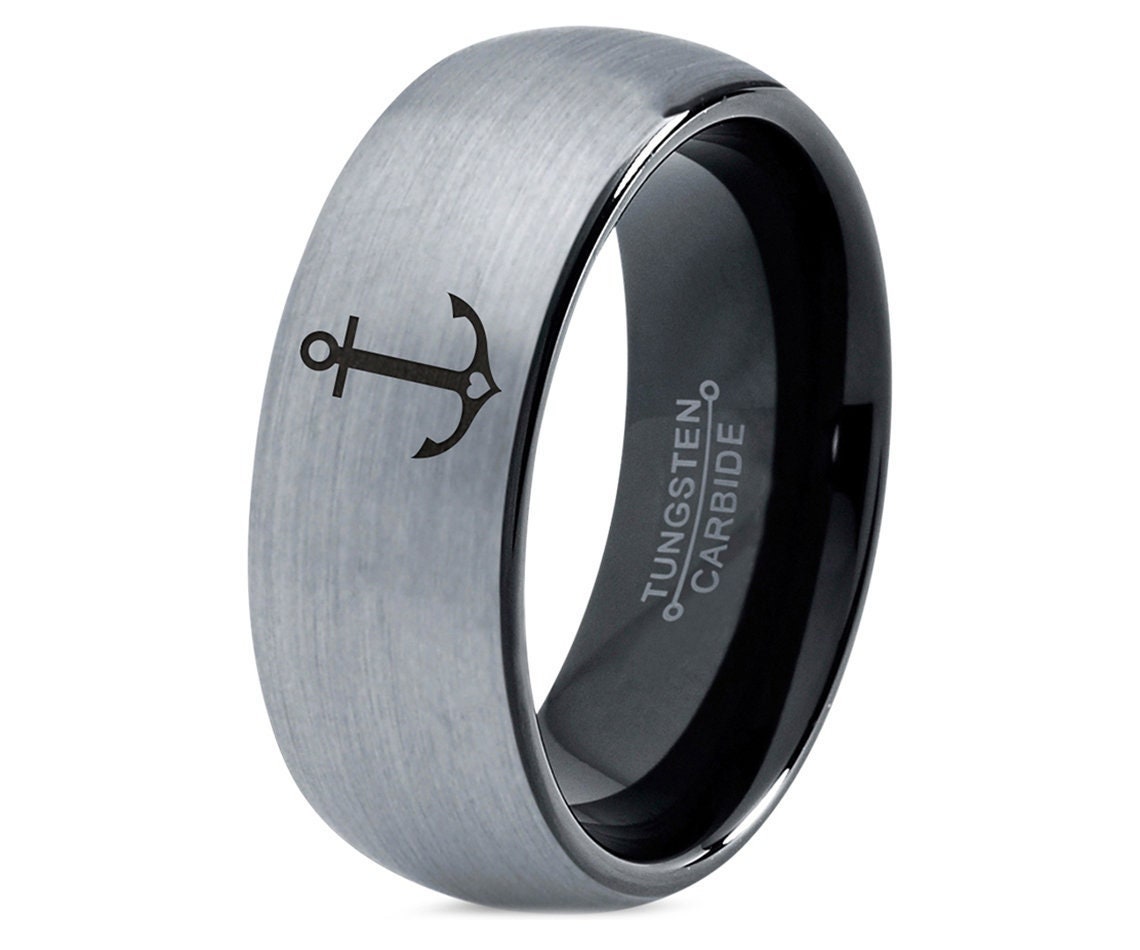 Mens anchor wedding band clearance