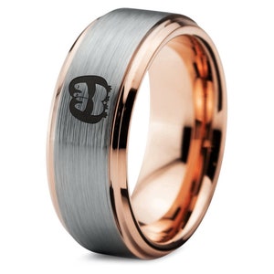 Penguin Love Ring | Rose Gold Wedding Band | Rings For Women | Men Tungsten Ring | Rose Gold Ring | Couple Promise Ring | Valentine Day gift