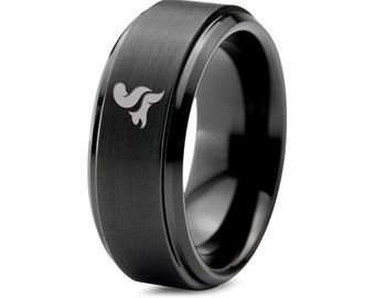 Squirrel Lover Ring | Ring For Wife | Black Wedding Rings For Men | Tungsten  Ring Men | Friend Gifts | Personalized Gifts | Gifts For Mom