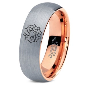 Ring For Muslim | Islamic Ring | Tungsten Men&#39;s Wedding Ring | Matching Tungsten Rings | Rose Gold Ring | Promise Gray Ring