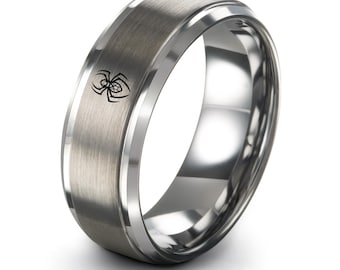 Geschenk für Spiderman Fan, Spiderman Ring, Silber Wolfram, niedliche Verlobungsringe für Frauen, Frauenring Verlobung, Geschenke für ihn Weihnachten