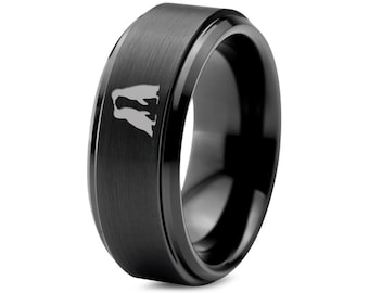 Penguin Ring For Wife, Couple Promise Ring, Tungsten Ring For Women, Valentine Gift, Gifts For Mom, Personalized Gift For Him