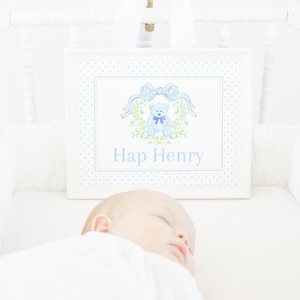Signe de nom de bébé hôpital aquarelle imprimable | 8x10 | Faire-part de bébé couronne | Carte de bienvenue bébé | Bienvenue sur les statistiques du nouveau-né | pour garçon | 20004