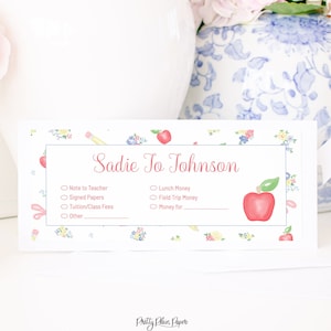 Personalized Envelopes for School | Watercolor Back to School Envelope | School Envelopes for Kids | Printable Download | School Money, 1055