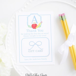 Dinner or Dessert for the Teacher | 5x7 Printable | First Day of School Gift Card Holder for Teacher | 1st | Back to School Gift  1055 10559