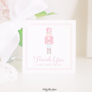 Pink Nutcrackers Watercolor Favor Tag | Watercolor Nutcracker Holiday Treat Tag for Kids | Watercolor Printable Label Favor Download | 1063