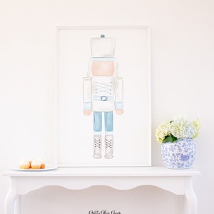 Watercolor Nutcracker Theme Birthday Sign | Blue Nutcracker Birthday Backdrop | Blue and White 1st Birthday or 2nd Birthday 1063 2001