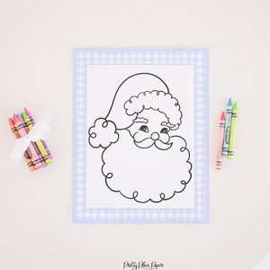 Pink Gingham Santa Coloring Page Printable Coloring Pages ...