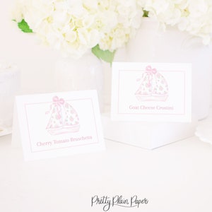 Etiquetas de comida de velero rosa acuarela o tarjetas de lugar / Estilo de tienda 3x4 imprimible / Cumpleaños de velero de arco rosa / Vela floral rosa / 5014