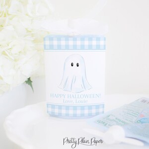 Apfelmus Beutel oder Joghurtbeutel Printable | Aquarell Blauer Junge Geist | Halloween Apfelmus Beutel Label | Halloween Apfelmus Anhänger | 1060