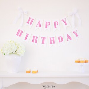 Bright Pink Watercolor Happy Birthday Banner | Printable Download | Watercolor Happy Birthday Banner | Letter Banner | 4000