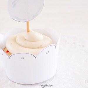 Bubble Party Cupcake Wrappers | Printable Download | Scallop Edge | 0104