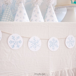 Watercolor Snowflake Party Banner - Garland Printable Download 1010 for Frozen, Snowflake, Ice, Snow, Winter Birthday Party