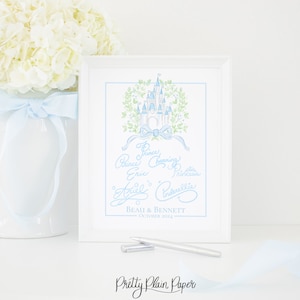 Watercolor Blue Crest with Castle Character Signatures Print | 8x10 Autograph Printable | Pretty Autograph Book | Boy | Prince Castle  | 101