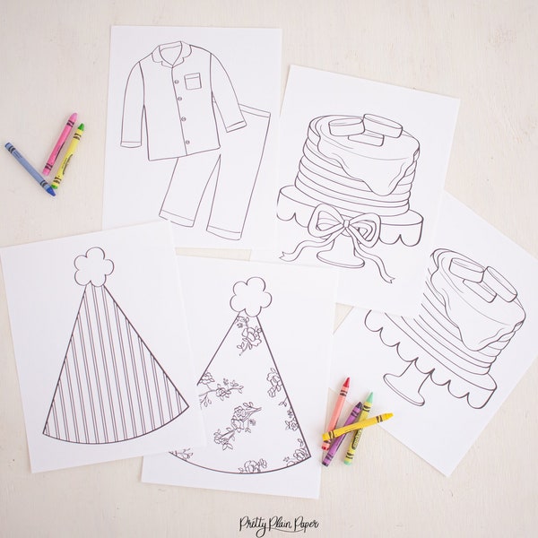 Pancakes and Pajamas Birthday Coloring Pages | Pancakes and Pajamas Coloring Sheets | Pancake Coloring Pages | Printable Download 1019 5004