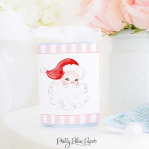 Watercolor Pink Santa Applesauce Pouch Printable | Christmas Applesauce Pouch Label | Applesauce Tag for School or Class or Classroom | 2002