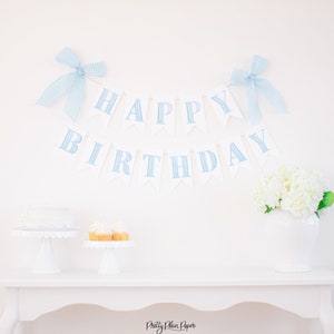 Light Blue Watercolor Happy Birthday Banner | Printable Download | Watercolor Happy Birthday Banner Watercolor Letter Banner 3000 3001 3002