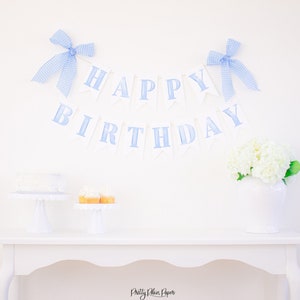 Estandarte de feliz cumpleaños de acuarela azul / Descarga imprimible / Estandarte de feliz cumpleaños de acuarela / Estandarte de letras de acuarela / 2000