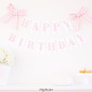 Pink Watercolor Happy Birthday Banner | Printable Download | Watercolor Happy Birthday Banner | Watercolor Letter Banner | 5000 5001