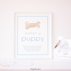 Adopteer een puppybord, 16''x20'' | Aquarel puppyfeestbord 1027 | Aquarel puppy hond partij | Snips en Slak en Puppy Dog Tails Verjaardag