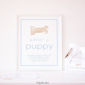 Adopt a Puppy Sign, 16''x20'' | Watercolor Puppy Party Sign 1027 | Watercolor Puppy Dog Party | Snips and Snail and Puppy Dog Tails Birthday