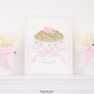 Pink Pie Print | 16&#39;&#39;x20&#39;&#39; or 8&#39;&#39;x10&#39;&#39; | Printable Download | Watercolor Sweet as Pie Artwork | Cutie Pie Birthday | Original Artwork | 5010