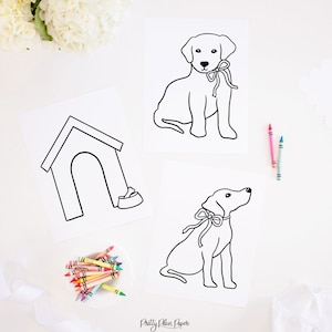 Puppy Printable Coloring Pages | Puppy Dog Party Coloring Sheets | Printable | Snips Snails Puppy Tails | Birthday Baby Shower | 1027