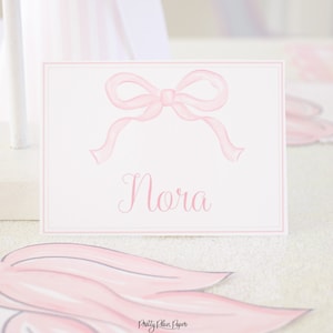 Cartes de place arc rose | Téléchargement imprimable modifiable | 1042 | Fête de l'arc rose | Imprimables d'anniversaire arc rose | Fête d'anniversaire des licornes et des arcs