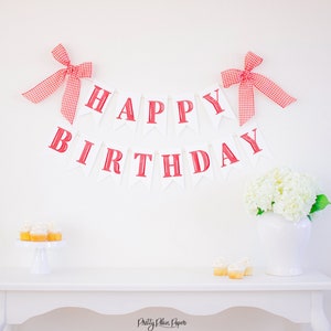 Banner de feliz cumpleaños de acuarela roja / Descarga imprimible / Banner de feliz cumpleaños de acuarela / Banner de carta de acuarela / 9000