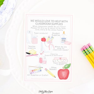 Wunschliste Klassenzimmer | Druckbare | Wunschliste Lehrerbedarf | Aquarell-Klasse Zubehör | Zurück zur Schule Lehrer Lieblings dinge 1055