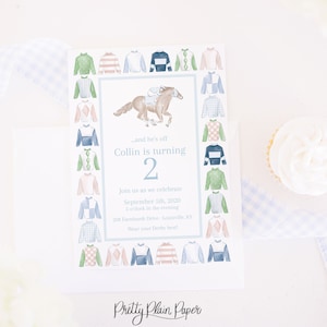 Watercolor Jockey Silks Invitation | 5x7 | ALL Wording is Editable | Baby Shower | Wedding Shower | Couples | KY Kentucky Derby Party | 0106