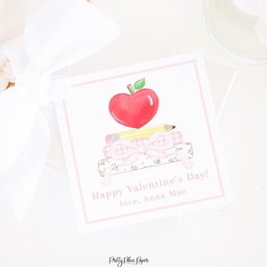 Watercolor Teacher Valentine Tag | Teacher Valentine Card for Valentine's Day | Classroom Valentine Tag | Printable Download Treat Tag 1021