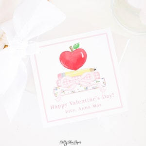 Etiqueta de San Valentín del maestro de acuarela / Tarjeta de San Valentín del maestro para el día de San Valentín / Etiqueta de San Valentín en el aula / Etiqueta de regalo de descarga imprimible 1021