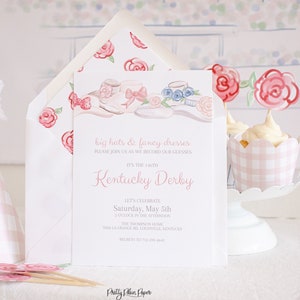 Classic, Fancy Hats  -  Watercolor Printable Invitation Download 0106 for Tea Party, Hat Party, or Kentucky Derby Party