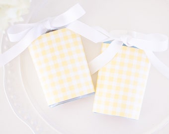 Yellow Gingham Applesauce Pouch Cover | Printable Download | Watercolor Yogurt Pouch | Applesauce Tag | Birthday School Classroom | 9500
