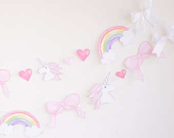 Pink Unicorns & Rainbows Banner Printable | Printable Download | Rainbows and Unicorns Birthday Party | Rainbow and Unicorn Party | 1042 |