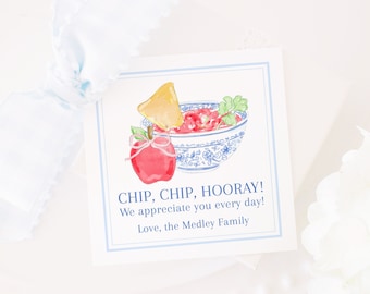 Teacher Appreciation Tag | 3.5x3.5 Printable | Chip Chip Hooray | Chips and Salsa or Taco Teacher Appreciation Gift Tag | Boy or Girl | 1055