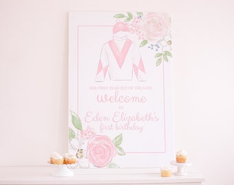 Watercolor Kentucky Derby Welcome Sign, 24''x36'' | Watercolor KY Derby Party Welcome Sign 0106 | Derby Baby Shower | KY Derby Bridal Shower